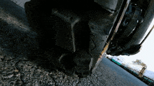 a close up of a tire on a car