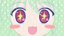 a close up of a girl 's eyes with hearts and stars in them