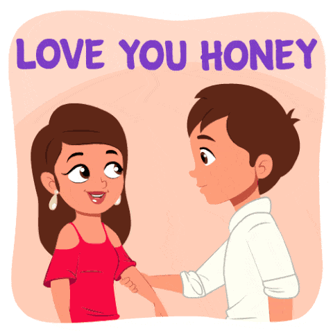 Love You Honey Hug Hug Love Couple Sticker - Love You Honey Hug Hug Love Couple Stickers