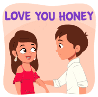 Love You Honey Hug Hug Love Couple Sticker - Love You Honey Hug Hug Love Couple Stickers