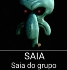 a squidward from spongebob squarepants is smoking a cigarette in a dark room .