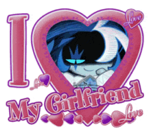 a pink heart with the words i love my girlfriend love