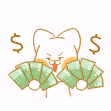 cute cats orange lovely money