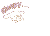 a drawing of a bunny with the word sleepy written above it