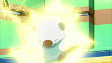 a cartoon character with a surprised look on his face is being struck by lightning