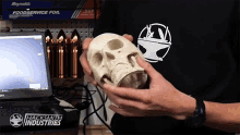 skull bite skeleton head skull hammer