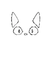 a black and white drawing of a cat sleeping with the letter n above it