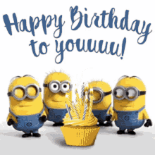 Happy Birthday Minions GIF - Happy Birthday Minions Birthday Cake GIFs