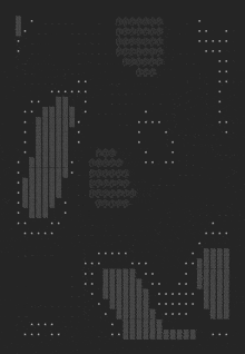 a black background with a lot of white squares and dots