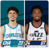 Charlotte Hornets (23) Vs. Utah Jazz (24) First-second Period Break GIF - Nba Basketball Nba 2021 GIFs