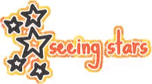 a logo that says seeing stars with stars on it