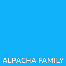 a blue alpaca family logo with a white outline