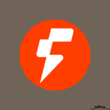 a red circle with a white lightning bolt in it