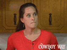 jaclyn brown the cowboy way shocked surprised wide eyes