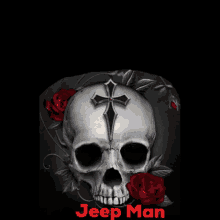 jeep man skull eyes looking around rose