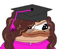 a cartoon drawing of a girl wearing a graduation cap