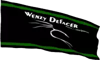a black and green flag that says wenzay defacer