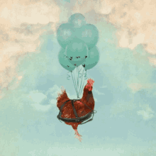 Chicken Balloons GIF - Chicken Balloons Chickens Cant Fly GIFs