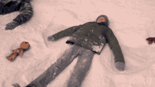 Lying On Snow Billy GIF - Lying On Snow Billy Ollie GIFs