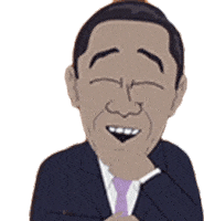 Laughing Barack Obama Sticker - Laughing Barack Obama South Park Stickers