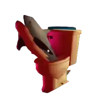 a shark is sticking its head out of a pink toilet