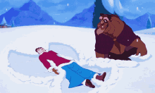 Beauty And The Beast: Snow Angels With Resistance GIF