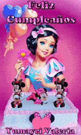 a birthday card for yumayri valeria with snow white