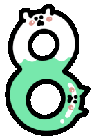 a cartoon drawing of the number eight with a cat face