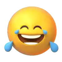 a laughing emoji with tears coming out of its eyes
