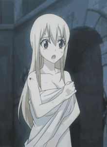 Fairy Tail Cover Up GIF - Fairy Tail Cover Up Lucy Heartfilia GIFs