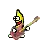 a cartoon banana is playing a guitar .