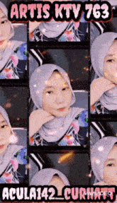 a collage of images of a woman with the words artis ktv 763 on the top