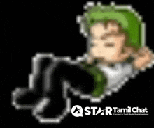 a star tamil chat logo with a pixelated image of a person