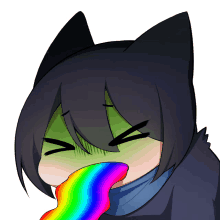 hyolan rainbow disgusting nope wolf