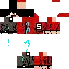 a minecraft skin of a person with a red shirt and a black hat .
