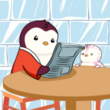 News Reading GIF - News Reading Penguin GIFs
