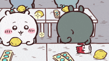 a cartoon drawing of a group of animals playing a game of poker