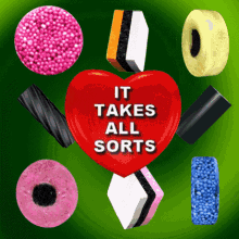 It Takes All Sorts Heart GIF - It Takes All Sorts Heart Liquorice Allsorts GIFs