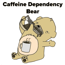Coffee Caffeine Dependency Bear GIF - Coffee Caffeine Dependency Bear Coffee Jokes GIFs