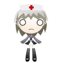 the back of a cartoon character with gray hair and black boots