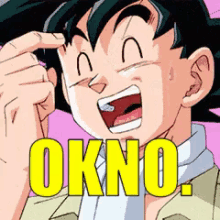 Goku Rascándose La Cabeza Y Riéndose GIF - Okno Bueno No Okay No GIFs