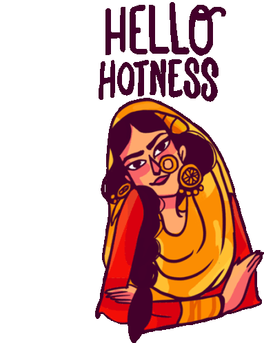 Noor Blushes And Says 'Hello Hotness!' In English Sticker - Royal Affair Hello Hotness Google Stickers