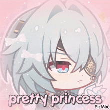 a drawing of a girl with the words pretty princess behind her