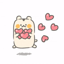 rabbit blushed cute heart love