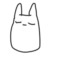 a black and white drawing of a rabbit with a horseshoe in its mouth