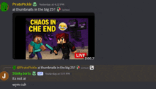 a screenshot of a video titled chaos in the end