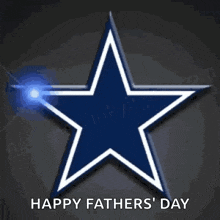 a blue and white star with the words happy fathers ' day