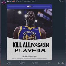a golden state warriors player named draymond green is being killed