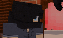 a close up of a minecraft character 's head with a blue eye
