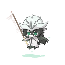 a chibi drawing of a person holding a sword